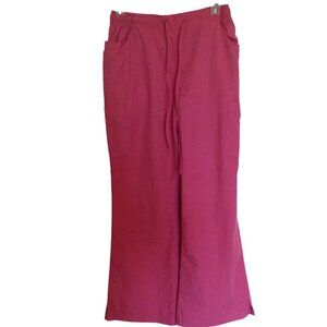 Reina Uniforms Women's Pink Scrub Pants Bottoms Size S Wide Leg Nurse Medical